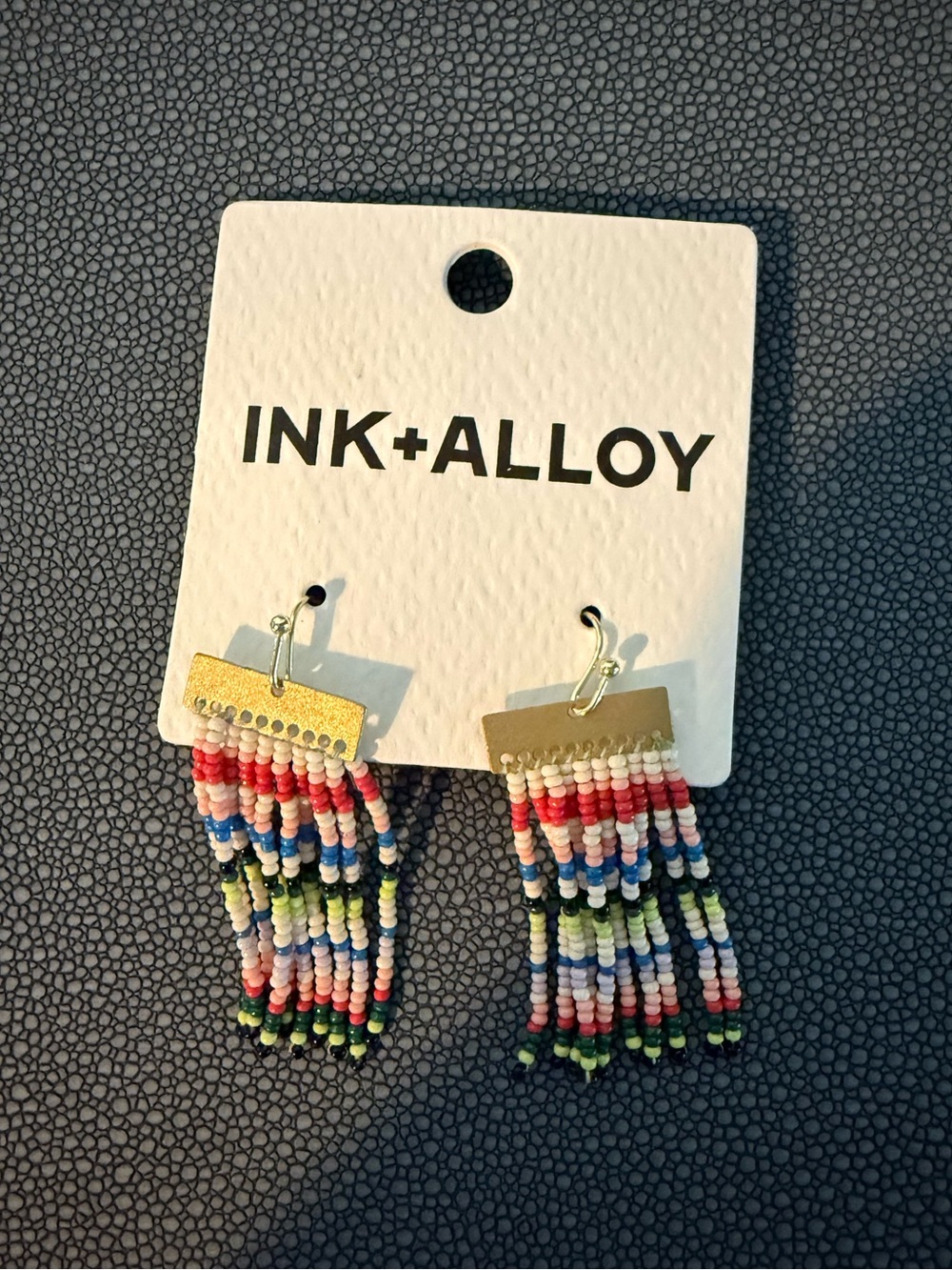 Ink + Alloy Multicolor Bead Fringe Earrings